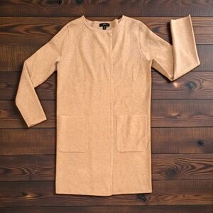 J.Crew Women’s Long Lapel Merino Wool Blend Sweater Cardigan in Camel